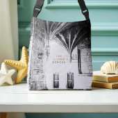 Zwart-wit gotische architectuur schets crossbody tas