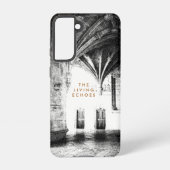 Zwart-wit gotische architectuur schets samsung galaxy hoesje (Achterkant)