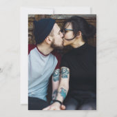 Zwart-wit Gotische Bloemen Foto Bruiloft Save The Date (Achterkant)