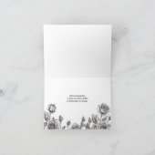 Zwart-Wit Gotische Bloemige Schedels Bruiloft Bedankkaart (Binnen)