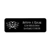 Zwart Wit Gotische Bruiloft Etiket (Voorkant)