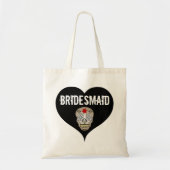 Zwart & Wit Gotische Bruiloft met Schedel Bruidsme Tote Bag (Voorkant)