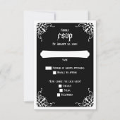 Zwart Wit Gotische Bruiloft RSVP Kaartje (Voorkant)