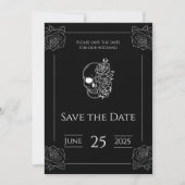 Zwart-wit gotische bruiloft Save the Date (Voorkant)