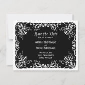 Zwart Wit Gotische Bruiloft Save The Date (Voorkant)