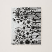Zwart-wit gotische Daisy Patch Legpuzzel (Verticaal)