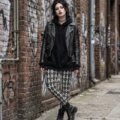 Zwart & Wit Gotische Fleur-de-Lis Leggings