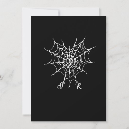 Zwart-wit Gotische Halloween Save The Date (Achterkant)