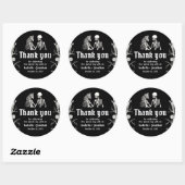 Zwart-wit gotische Halloween Skeleton Wedding Ronde Sticker (Vel)