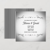 Zwart & Wit  Gotische Sierbruiloft Kaart (Voorkant / Achterkant)