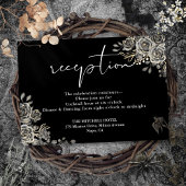 Zwart-Wit Gotische Trouwreceptie Informatiekaartje