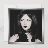 Zwart & Wit  Gotische Verjaardagsfoto Kaart (Achterkant)