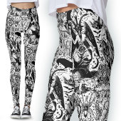 Zwart-wit Gotische Victoriaans Gothic Baphomet Leggings