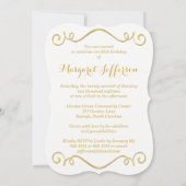 Zwart, Wit, Goud 65e foto Verjaardag Uitnodigen 2 Kaart (Achterkant)