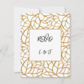 Zwart Wit Goud Abstract Botanische RSVP-Kaart Kaart (Voorkant)