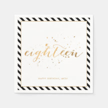 Zwart Wit Goud Achttien 18e Verjaardagsfeest