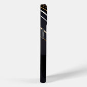 Zwart Wit Goud Agate Monogram Lineair Case-Mate iPhone Case (Achterkant / Rechts)