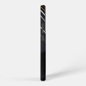 Zwart Wit Goud Agaten Lineair Monogram Samsung Galaxy Hoesje (Rechterkant)