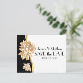 Zwart, wit & goud Bewaar de datum Art Deco Aankondigingskaart (Staand voorkant)