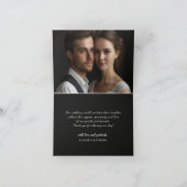 Zwart Wit Goud Bloemen Krans Bruiloft Dank u Bedankkaart (Binnen)