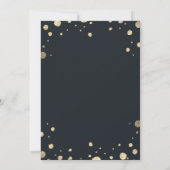 Zwart Wit Goud Bloemen Krans Bruiloft uitgesteld Save The Date (Achterkant)