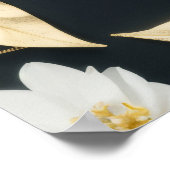 Zwart Wit Goud Bloemen Krans Bruiloft Welkom Poster (Hoek)