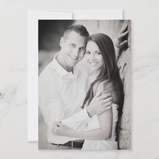 Zwart Wit Goud Bloemen Rozen Elegant Traditioneel Save The Date (Achterkant)