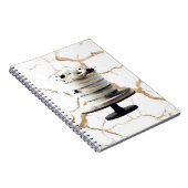 Zwart & Wit Goud Bloemen Tier Cake Vrijgezellenfee Notitieboek (Rechterzijde)