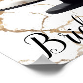 Zwart & Wit Goud Bloemen Tier Cake Vrijgezellenfee Poster (Hoek)