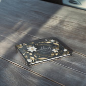 Zwart Wit Goud Bloemenkrans Bruiloft Gastenboek