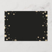 Zwart Wit Goud Bloemenkrans Huwelijksreceptie Informatiekaartje (Achterkant)