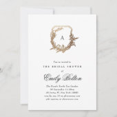 Zwart Wit Goud Bloemkam vrijgezellenfeest Kaart (Voorkant)