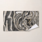 Zwart Wit & Goud Chic Swirl Modern Abstract Bad Handdoek (Handdoek)