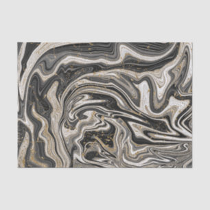 Zwart Wit & Goud Chic Swirl Modern Trouwen Tissuepapier