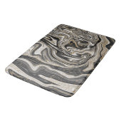 Zwart Wit & Goud Chic Werveling Modern Abstract Badmat (Gekanteld)