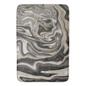 Zwart Wit & Goud Chic Werveling Modern Abstract Badmat (Voorkant Verticaal)
