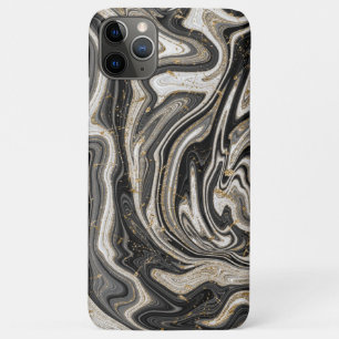 Zwart Wit & Goud Chic Werveling Modern Abstract Case-Mate iPhone Case