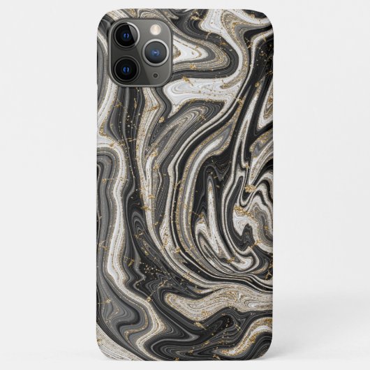 Zwart Wit & Goud Chic Werveling Modern Abstract Case-Mate iPhone Case (Achterkant)