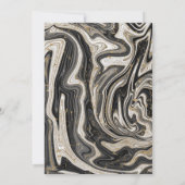 Zwart Wit & Goud Chique Swirl Moderne Bruiloft Kaart (Achterkant)