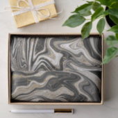 Zwart Wit & Goud Chique Swirl Moderne Bruiloft Tissuepapier (Geschenk)