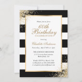 Zwart Wit Goud Confetti 60ste Verjaardag Kaart (Voorkant)