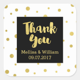 Zwart Wit Goud Confetti bruiloft gunst Labels