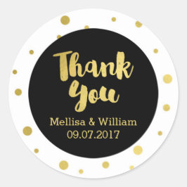 Zwart Wit Goud Confetti bruiloft gunst Labels