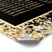 Zwart Wit Goud Confetti Trouwstoel Grafiek 12 Poster (Hoek)