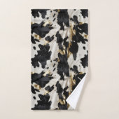 Zwart Wit Goud Cowgirl Koeienhuid Bad Handdoek (Handdoek)