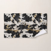 Zwart Wit Goud Cowgirl Koeienhuid Bad Handdoek (Handdoek)