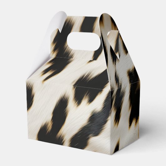 Zwart Wit Goud Cowgirl Koeienhuid Bedankdoosjes (Achterkant)