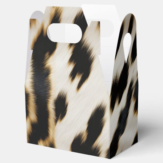 Zwart Wit Goud Cowgirl Koeienhuid Bedankdoosjes (Geopend)