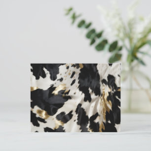Zwart Wit Goud Cowgirl Koeienhuid Briefkaart