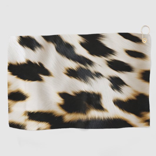 Zwart Wit Goud Cowgirl Koeienhuid Golfhanddoek (Horizontaal)